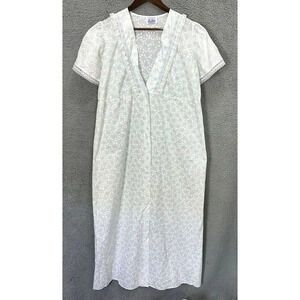 vtg BALLET NEW YORK Babydoll Gown Robe floral Lingerie Piegnoir modest cottage L